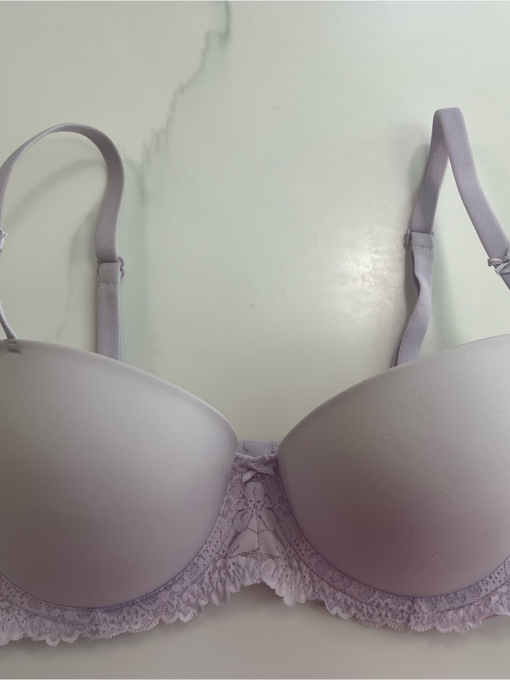 PINK Victoria's Secret Lavender Lace-Trim T-Shirt Bra